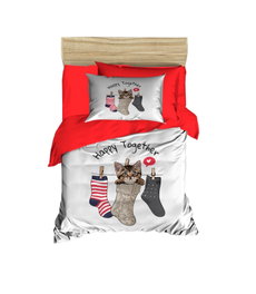 L'essentiel linge de maison PH193 Juego de Funda de Edredón para Bebé, 100x150 cm, Microsatén y Algodón, Impresión 3D, Suave y Transpirable, Lavable a Máquina, Cierre Cremallera